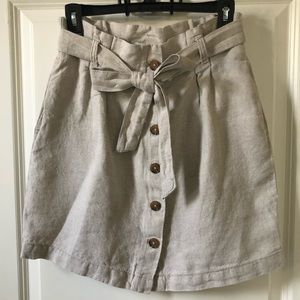 H&M Linen Skirt with Pockets
